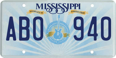 MS license plate ABO940