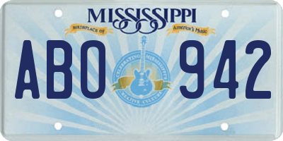 MS license plate ABO942