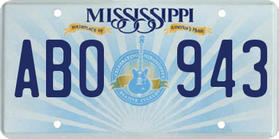 MS license plate ABO943