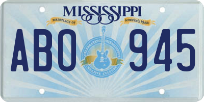 MS license plate ABO945