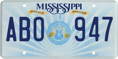 MS license plate ABO947