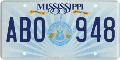 MS license plate ABO948