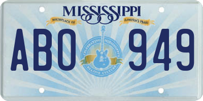 MS license plate ABO949