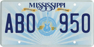 MS license plate ABO950