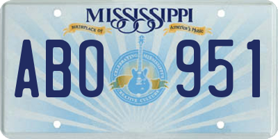 MS license plate ABO951