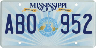 MS license plate ABO952