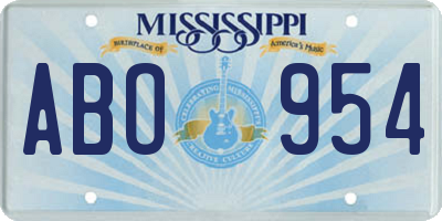 MS license plate ABO954