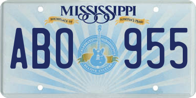 MS license plate ABO955