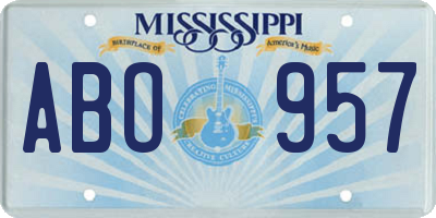 MS license plate ABO957