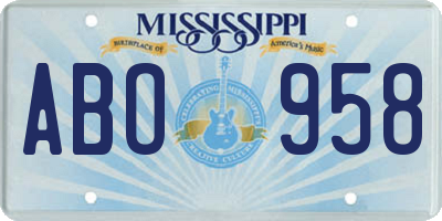 MS license plate ABO958