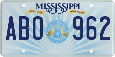 MS license plate ABO962