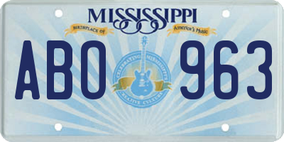 MS license plate ABO963