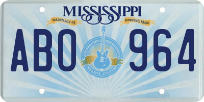 MS license plate ABO964