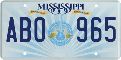 MS license plate ABO965