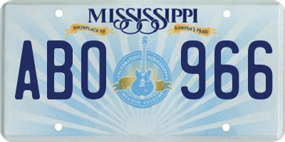 MS license plate ABO966