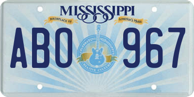 MS license plate ABO967