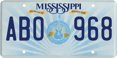 MS license plate ABO968