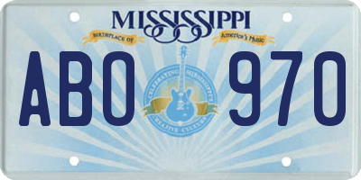 MS license plate ABO970