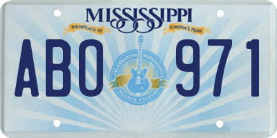 MS license plate ABO971