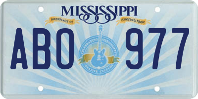 MS license plate ABO977