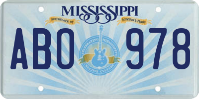 MS license plate ABO978