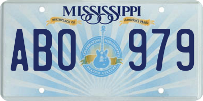 MS license plate ABO979