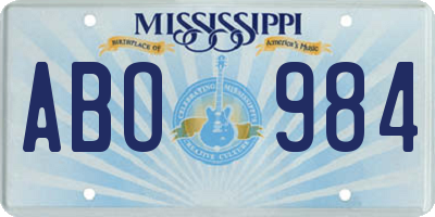 MS license plate ABO984