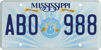 MS license plate ABO988