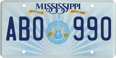 MS license plate ABO990