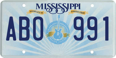 MS license plate ABO991