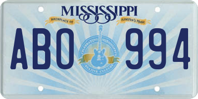 MS license plate ABO994