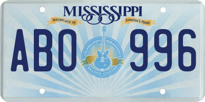 MS license plate ABO996