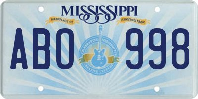 MS license plate ABO998