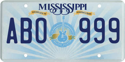 MS license plate ABO999