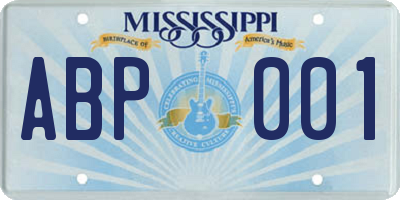 MS license plate ABP001