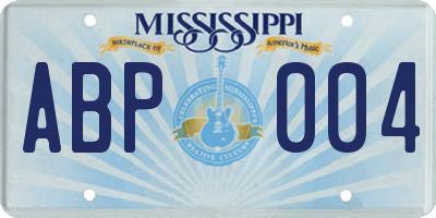 MS license plate ABP004