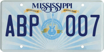 MS license plate ABP007