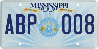 MS license plate ABP008