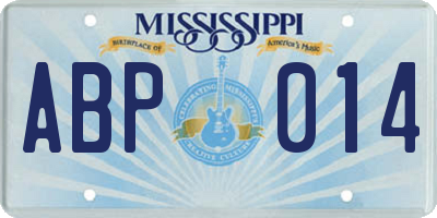 MS license plate ABP014