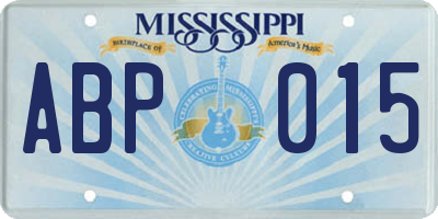 MS license plate ABP015