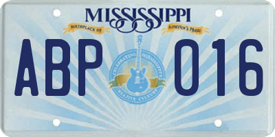 MS license plate ABP016