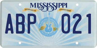 MS license plate ABP021