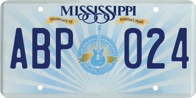 MS license plate ABP024