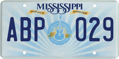 MS license plate ABP029