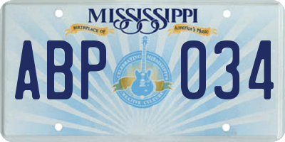 MS license plate ABP034