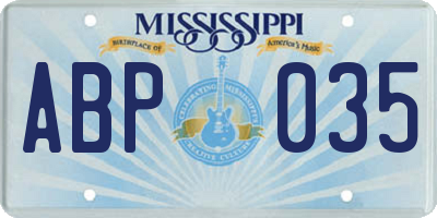 MS license plate ABP035