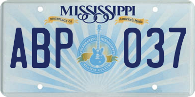 MS license plate ABP037