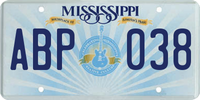 MS license plate ABP038