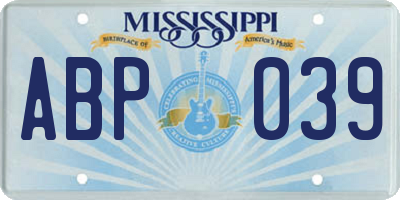 MS license plate ABP039