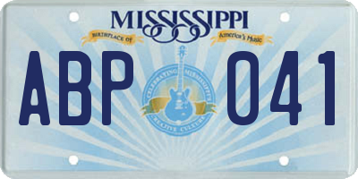 MS license plate ABP041